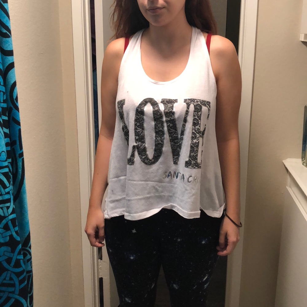 Open back Santa Cruz “Love” tank top